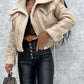 Sherpa Trim Cropped Jacket - DAVERRI FASHIONS