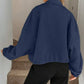 Drawstring Hem Textured Long Sleeve Jacket - DAVERRI FASHIONS