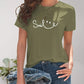 SMILE Round Neck Short Sleeve T-Shirt - DAVERRI FASHIONS