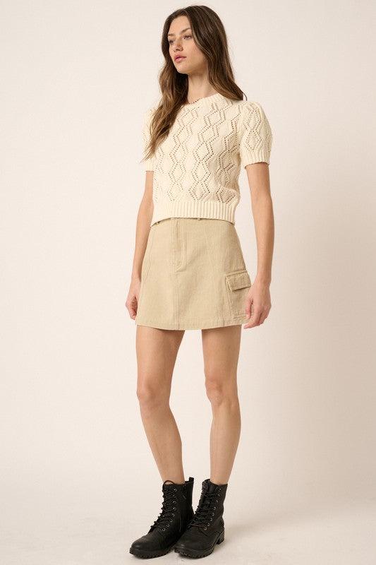 Mittoshop Cargo Mini Skirt with Side Pockets Skirts