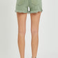 RISEN Mid Waist Frayed Hem Denim Shorts