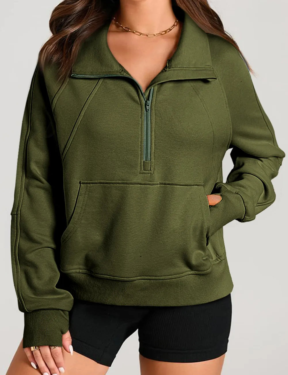 Black Forest Half Zip Long Sleeve Sweatshirt | Sweatshirts Daverri Fashions