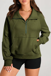 Black Forest Half Zip Long Sleeve Sweatshirt | Sweatshirts Daverri Fashions