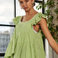 ADORA Ruffle Sleeve Babydoll Tunic Top Tops