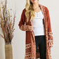 ADORA Plus Size Fringe Hem Aztec Border Cardigan - DAVERRI FASHIONS