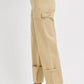 RISEN Full Size High Rise Wide Straight Cuffed Patch Jeans Plus Size