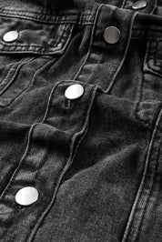Distressed Drawstring Long Sleeve Hooded Denim Jacket | Denim Jackets Daverri Fashions
