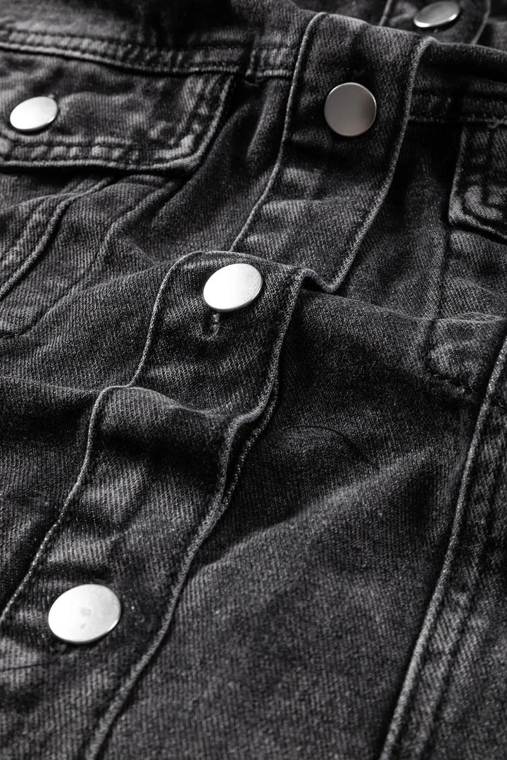 Distressed Drawstring Long Sleeve Hooded Denim Jacket | Denim Jackets Daverri Fashions