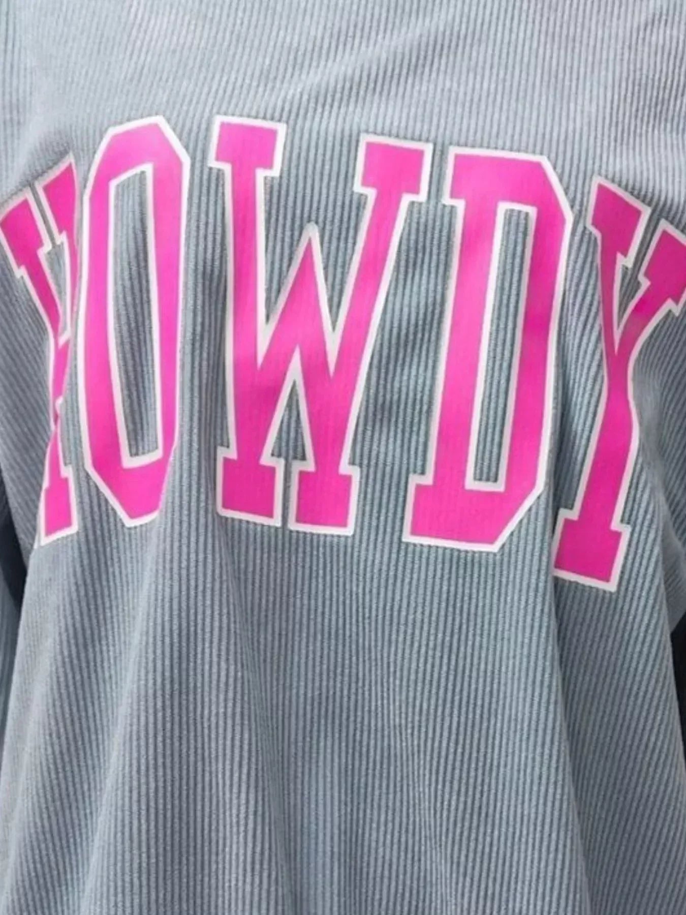 Full Size Howdy Round Neck Oversized Sweatshirt Plus Size - DAVERRI FASHIONS