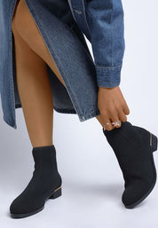 Black Rosamund Knitted Sock Boots | Boots Daverri Fashions