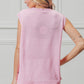 BiBi pink American flag sequins patch sleeveless ribbed knit top