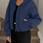 Drawstring Hem Textured Long Sleeve Jacket - DAVERRI FASHIONS