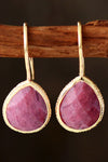 Handmade Natural Stone Teardrop Earrings - DAVERRI FASHIONS