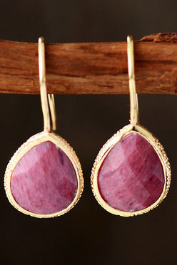 Handmade Natural Stone Teardrop Earrings - DAVERRI FASHIONS