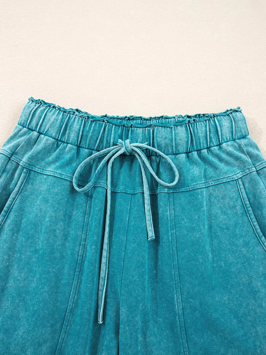 Mineral Wash High Waist Patched Pocket Pants | Pants Daverri Fashions