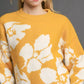 Umgee Floral Long Sleeve Sweater Mustard - DAVERRI FASHIONS