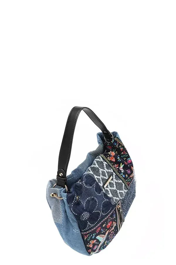 Bosque De Amor Denim Hobo Bag - DAVERRI FASHIONS