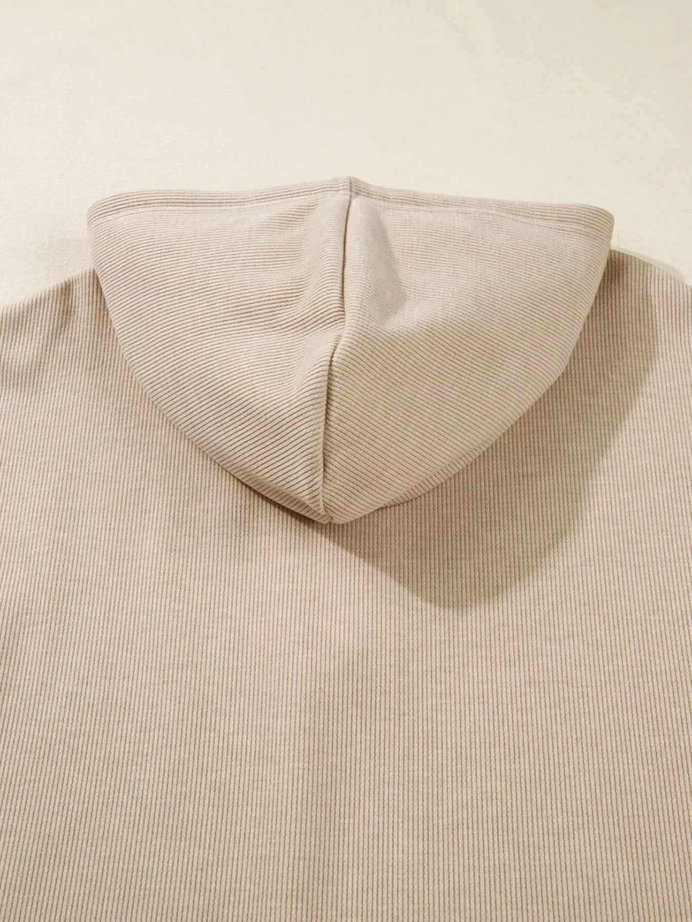 Lace Drawstring Hoodie and High Waist Pants Corduroy Set - DAVERRI FASHIONS