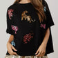 Sequin Tiger Round Neck T-Shirt - DAVERRI FASHIONS