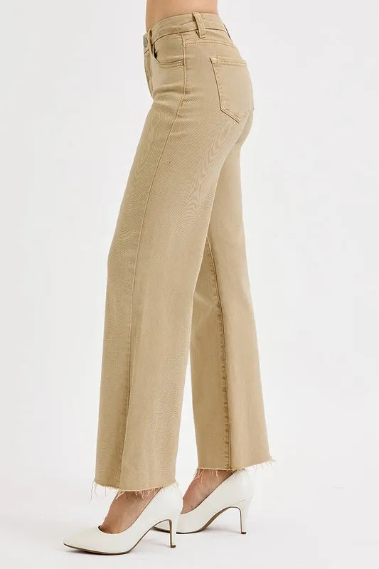 RISEN Full Size Raw Hem Wide Leg Jeans Plus Size Jeans