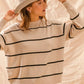 SO ME Stripe Crew Neck Basic Essential Sweater - DAVERRI FASHIONS