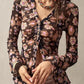 Floral Button-Front Shirt with Bell Sleeves - DAVERRI FASHIONS
