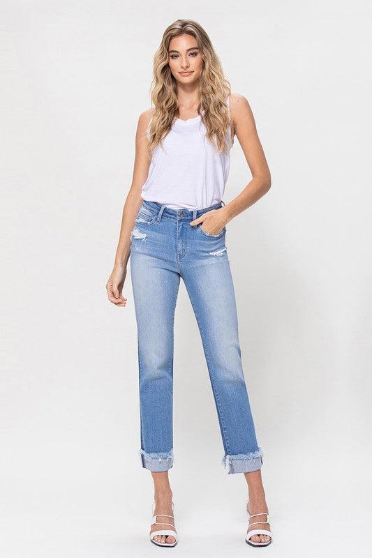 High Rise Ankle Straight Plus Jeans