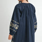 MABLE Embroidered Long Sleeve Peasant Mini Dress Mini Dresses
