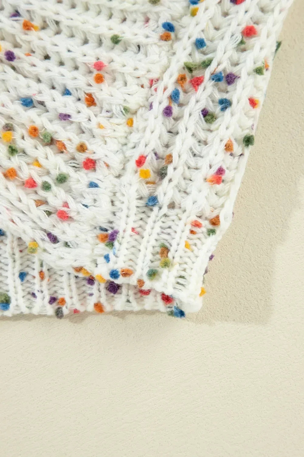 Twisted Confetti Boat Neck Sweater - DAVERRI FASHIONS