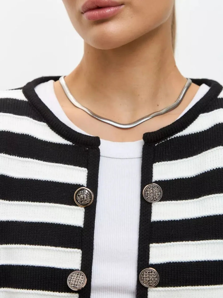 Striped Dropped Shoulder Long Sleeve Cardigan | Cardigans Daverri Fashions