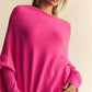 Davi & Dani Solid Color Batwing Sleeve Sweater Sweaters