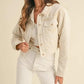 MABLE Embroidered Quilted Cropped Jacket Taupe S
