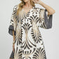 Umgee Abstract Print Kimono Sleeve Mini Dress - DAVERRI FASHIONS