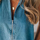 Zip Front Sleeveless Denim Romper - DAVERRI FASHIONS