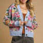 Umgee Floral Knit Button-Up Cardigan - DAVERRI FASHIONS