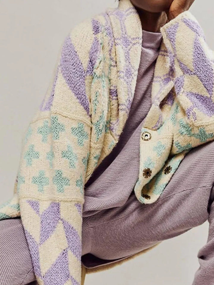 Collared Neck Long Sleeve Cardigan | Cardigans Daverri Fashions