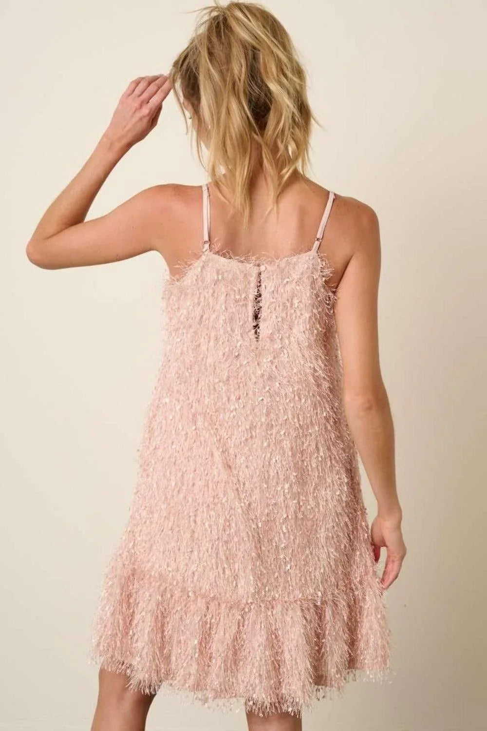 Mittoshop Feather Ruffle Hem Mini Cami Dress - DAVERRI FASHIONS