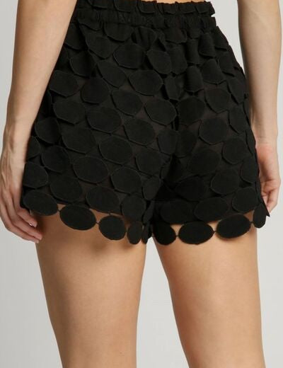 Umgee Full Size Polka Dot Lace Shorts Plus Size Shorts