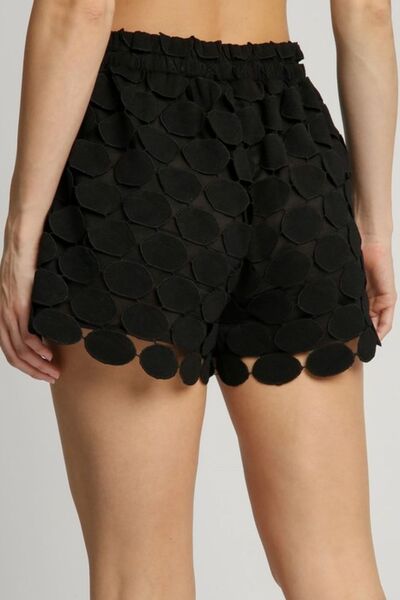 Umgee Full Size Polka Dot Lace Shorts Plus Size Shorts