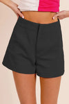 BiBi Black Bandless Tailored Shorts - DAVERRI FASHIONS