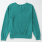 Notched Drop Shoulder Long Sleeve Sweatshirt - DAVERRI FASHIONS