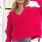 ADORA Ruffle Detail Adorable Sweater - DAVERRI FASHIONS