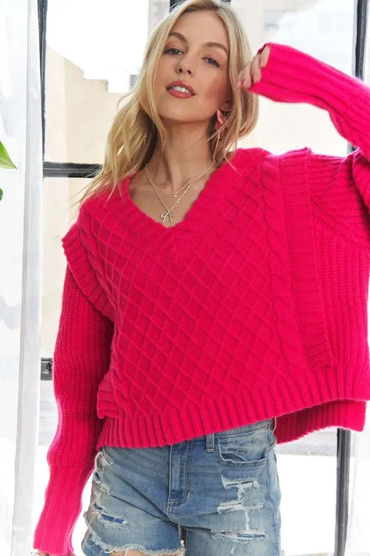ADORA Ruffle Detail Adorable Sweater Sweaters