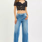 RISEN Full Size Slouchy Cropped Barrel Jeans with Contrast Wash Plus Size - DAVERRI FASHIONS