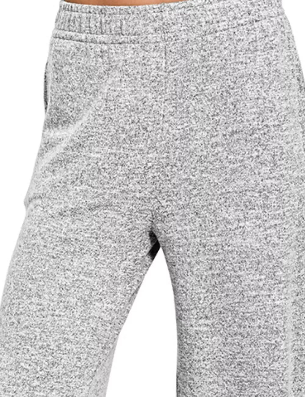 Zenana Soft Melange Hacci Elastic Waistband Lounge Pants | Lounge Pants Daverri Fashions