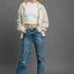 Umgee Two-Way Jacquard Zip-Up Jacket