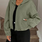 Drawstring Hem Textured Long Sleeve Jacket - DAVERRI FASHIONS