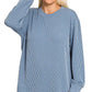 Zenana Full Size Raised Rib Round Neck Long Sleeve Top Plus Size - DAVERRI FASHIONS