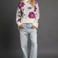 Umgee Floral Patterned Mock Neck Sweater - DAVERRI FASHIONS