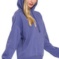 Zenana Drawstring Relaxed Fit Fleece Hoodie Marlin - DAVERRI FASHIONS